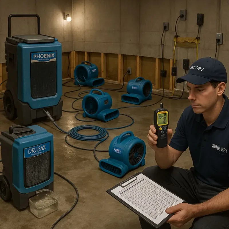 Structural Drying and Dehumidification process in Wadsworth, IL